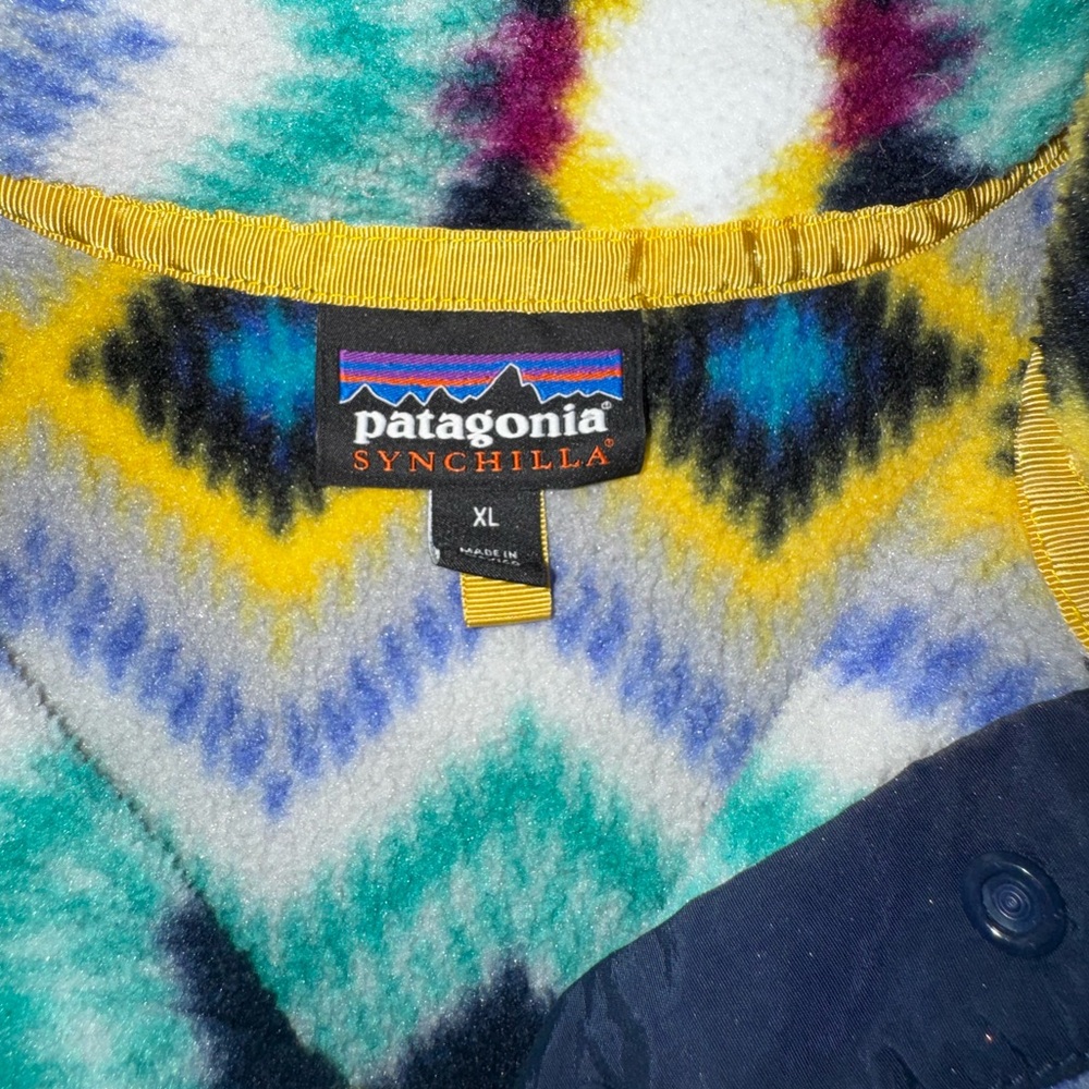Patagonia Vintage Synchilla Fleece Snap-T Women’s XL Timber Twist Aztec Pullover - Picture 4 of 7